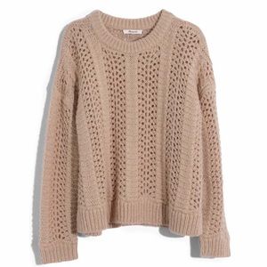 Madewell Pink Windemere Pointelle Pullover Sweater